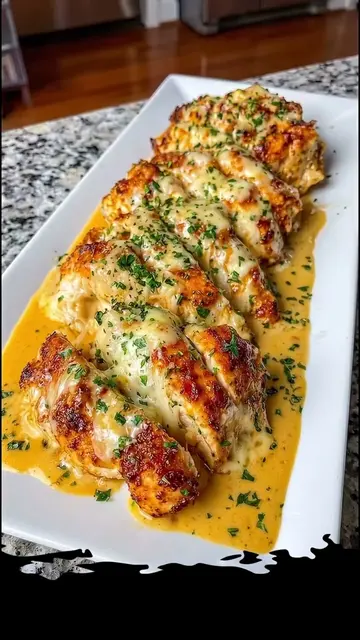 Baked Caesar Chicken with Creamy Garlic Parmesan Sauce Juicy, tender chicken smo