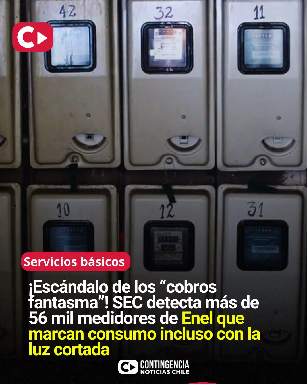 ⚡ SEC detecta más de 56 mil medidores de Enel que podrían registrar consumo sin 
