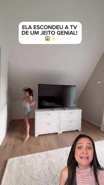 ELA ESCONDEU A TV DE UM JEITO GENIAL! 😱✨ Olha o nível de elegância dessa transf