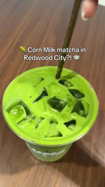 🌽 Corn milk matcha in Redwood city? 📍 Luma coffee lounge 1305 Middlefield Rd, 