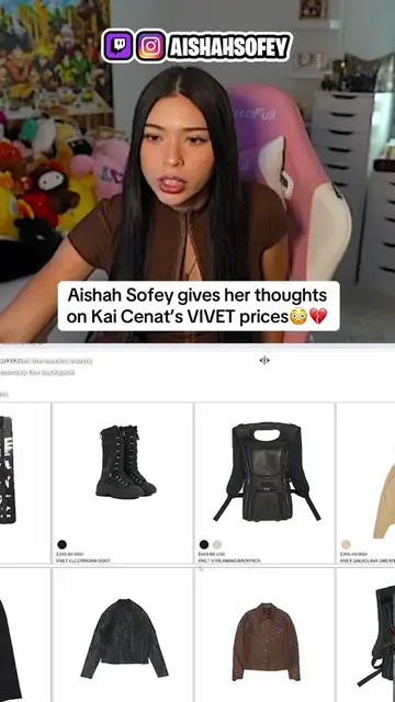 Aishah Sofey gives her thoughts on Kai Cenat’s VIVET prices😳💔 #aishahsofey @Ai