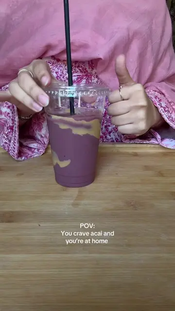 homemade acai smoothie, saddle wannabee 🙂‍↕️👉🏻👈🏻🧚🏻‍♀️ اساي سادل في البيت 
