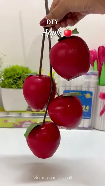 DIY realistic apple made using super clay 💞#satisfying #DIY #origamitutorial #a