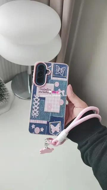 denim coquette phone case 🎀🌸 #pinkphonecase #coqeuttephonecase #samsungcase #p
