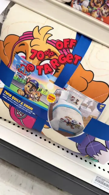 Found Paw Patrol bedding at @target for 70% off. My daughter used to LOVEEE paw 