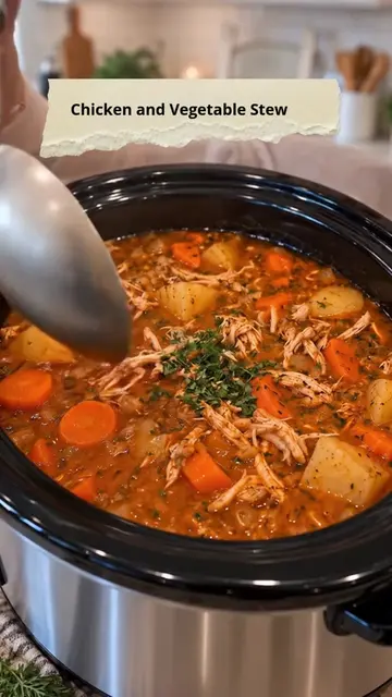 Hearty Chicken and Vegetable Stew 🍲 This Chicken and Vegetable Stew is pure com