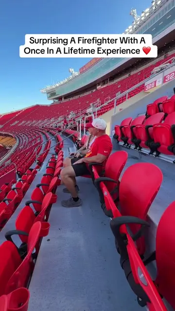 @Omar Raja surprised this firefighter sitting in the upper section with pregame 