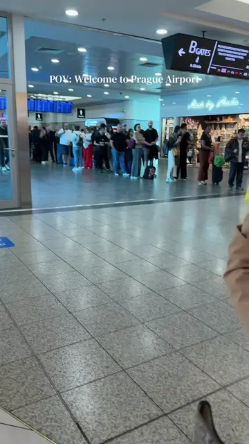 8 hours in the air just to spend 3 more hours in line at Prague Airport 😭✈️ #Pr