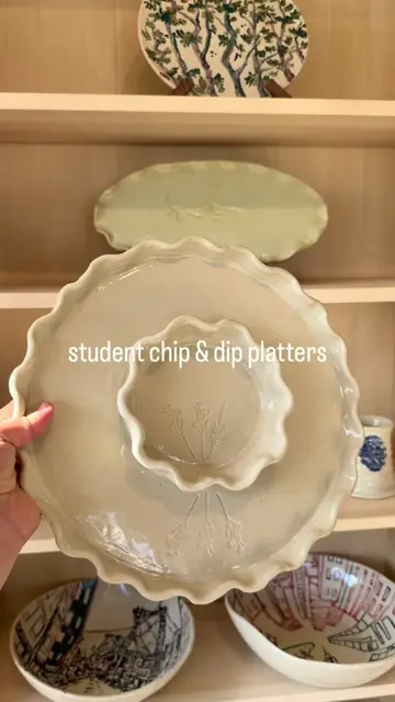 Recent student chip & dip platter we have been loving!  #clay #pottery #newjerse