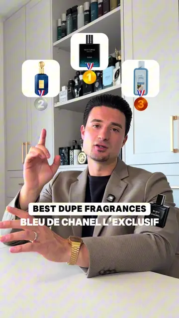 The top 3 dupes for each fragrance: LV Imagination Bleu De Chanel L’exclusif Cre