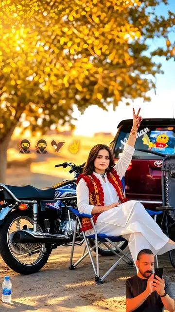 Create man shot with ethnic vest on motorcycle 1. سنگل مرد موٹرسائیکل پورٹریٹ ای