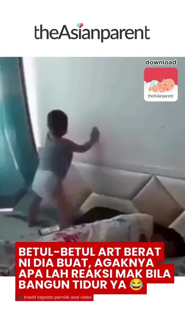 Kecil-kecil lagi dah ada bakat terpendam jadi pelukis mural ya! 🎨 Bangun je tid