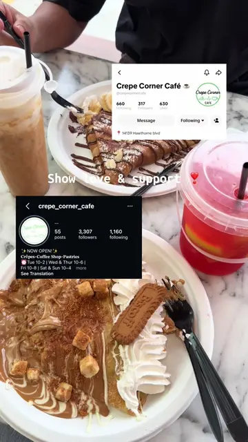 Craving a delicious crepe? @Crepe Corner Café ☕️ has got chu! ❣️💯  📍 14139 Haw