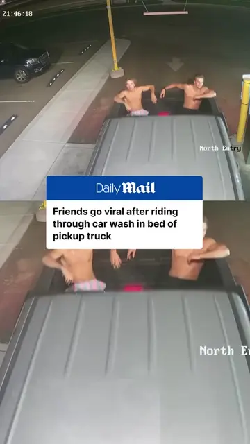 Two friends in Alberta went viral after deciding to stay in the bed of a pickup 