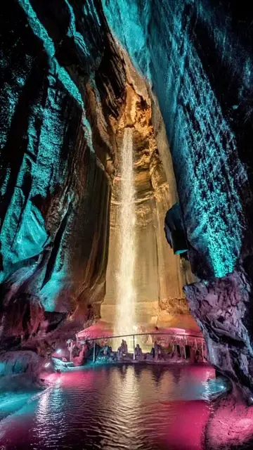 The most beautiful underground waterfall in the United States. #rubyfalls #looko