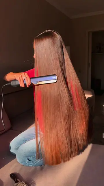 Straight fresh hair is my faf hairstyle💓 #hairqueen#dyson