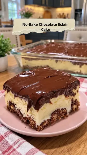 No-Bake Chocolate Eclair Cake Creamy, chocolatey, and irresistibly easy, this No