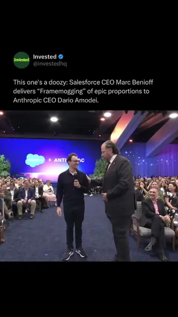 Dario Amodei got framemogged by Marc Benioff at Dreamforce, but Anthropic still 