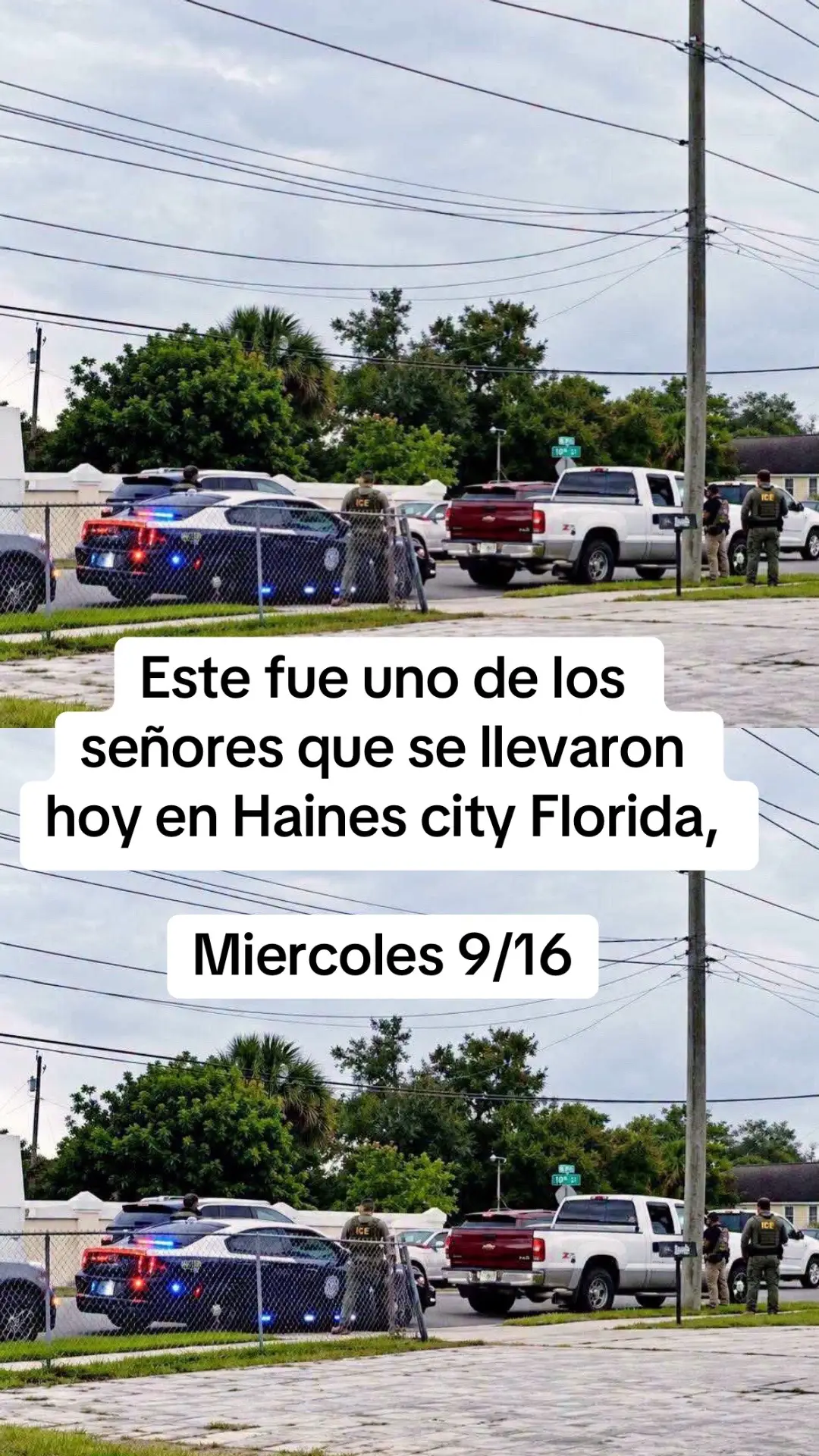 Este fue uno de los señores que se llevaron hoy en Haines city Florida,  Miercol