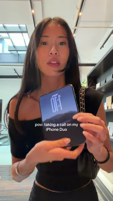 POV: taking a call on the new iPhone Duo #iphone #apple #iphoneduo 