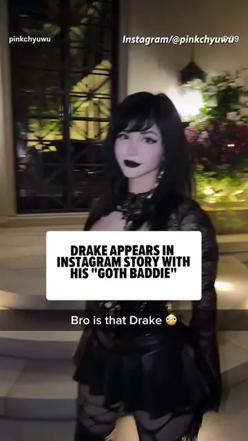 💖🧊 Drake appears in the Instagram Story of his “goth baddie” model, Pinkchyu.
