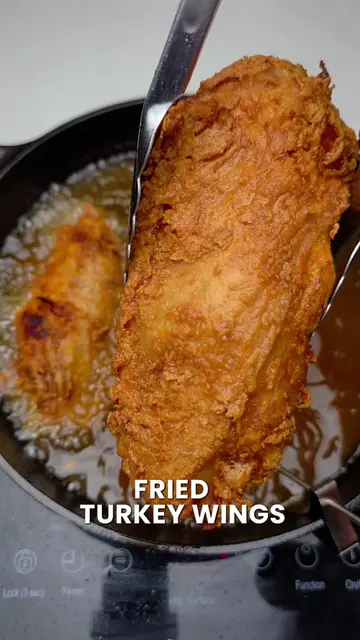 Thanksgiving turkey, but make it FRIED! 😮‍💨🔥🦃 These crispy fried turkey wing