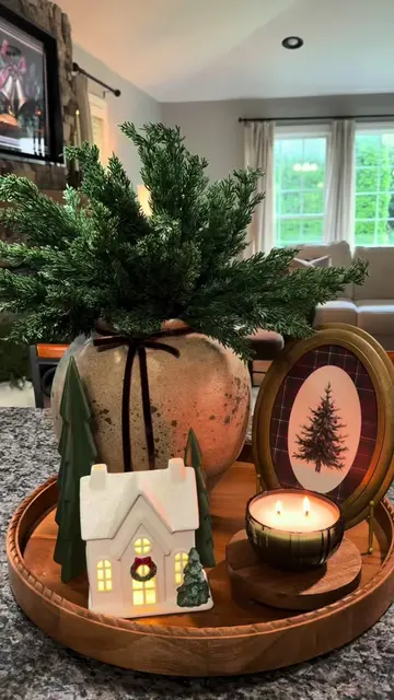 A little cozy Christmas tray styling with some of my favorite Hobby Lobby finds 