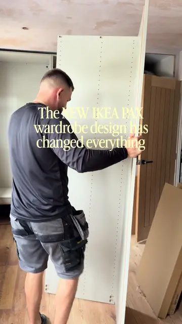 We’re nearly there with our grey-beige IKEA PAX built-in wardrobes and I honestl
