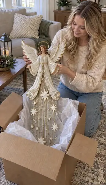 link in bio 😇✨ this glowing angel wall light makes the whole room feel so warm 