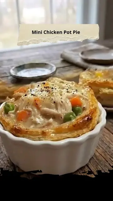 Mini Chicken Pot Pie these mini biscuit chicken pot pies that are perfect for li