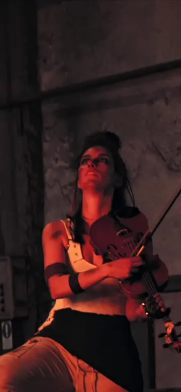“Fear of the Dark” melodic pizzicato by candlelight, with violin and electric gu