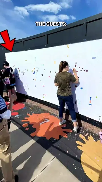 Thousands of Disney Guests Painted This One Pixel at a Time! #shorts #painting #