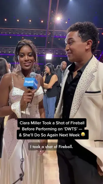 The secret ingredient to #CiaraMiller’s #DWTS routine? Apparently, a little shot