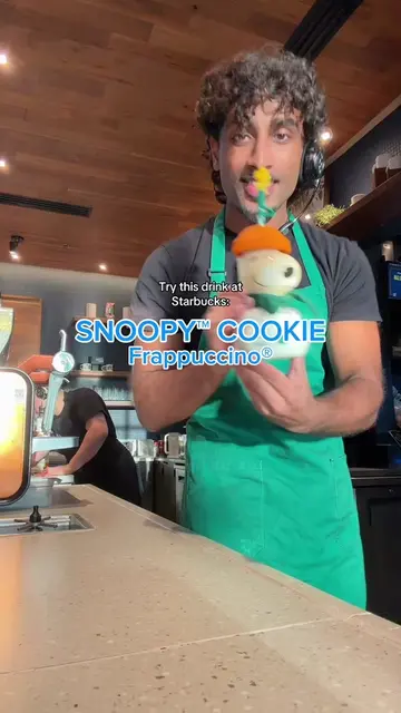 Snoopy Cookie Frappuccino is SO GOOD at Starbucks!🔥 #starbucks #snoopy #peanuts