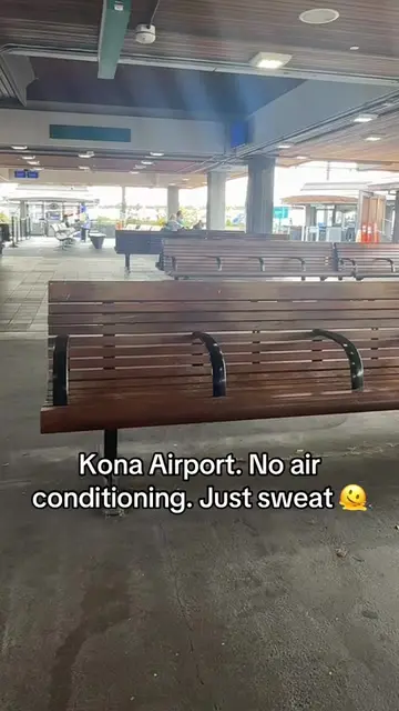 Kona Airport. No Air conditioning just a slight ocean breeze 🫠 #kona #americana