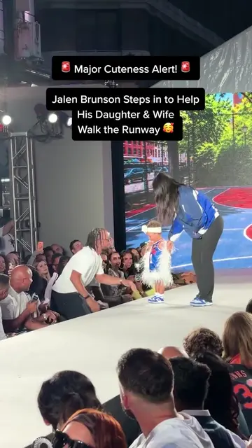Dad to the rescue! ❤️ #JalenBrunson stepped in to help his daughter and wife wal