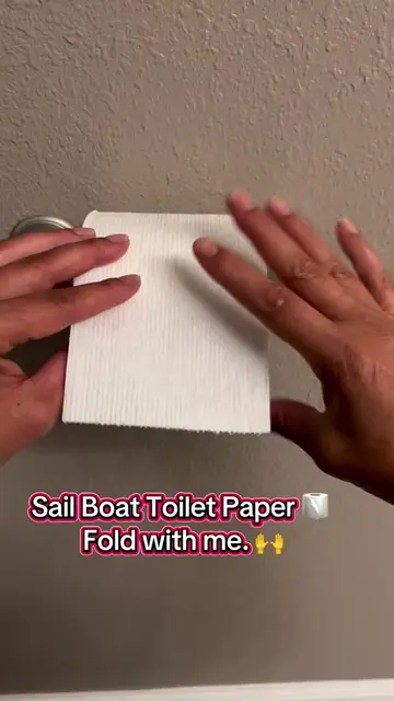 Sail Boat toilet paper fold with me!  #origami #toiletpaper #sailboat #new 