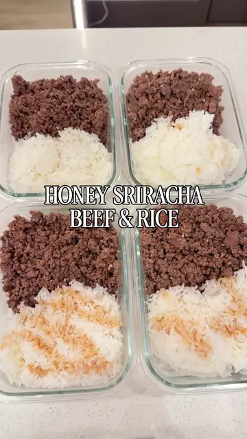 Sweet Honey-Sriracha Beef & Rice Meal Prep 🌶️🍯 🔥 805 Calories 💪 70g Protein 