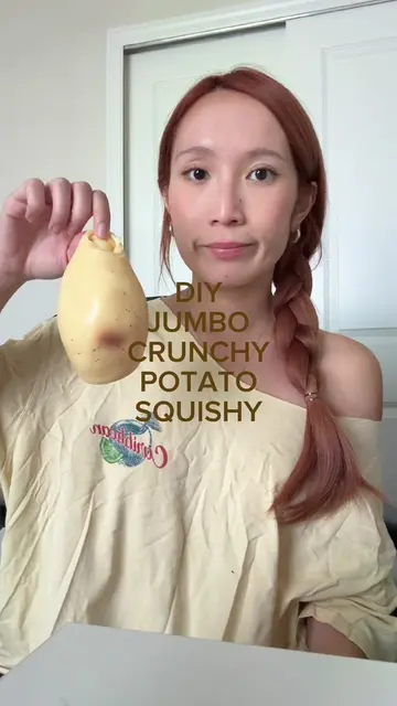 diy JUMBO crunchy potato squishy !! 🥔 the potato skin is from @Bunbuns squish �
