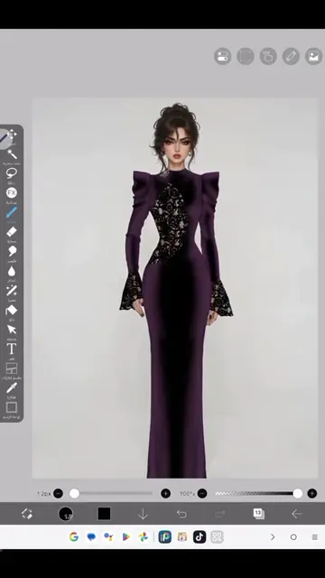 How to draw elegant evening dress using ibis paint x  #fashionillustration #digi