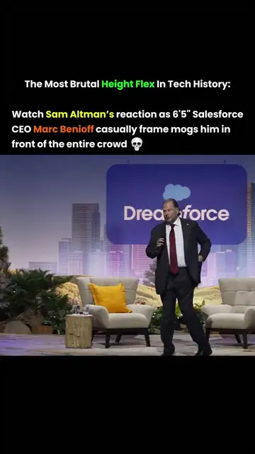 When a 6'5" Salesforce CEO Meets Sam Altman... The Handshake Gets Hilarious 😂🔥