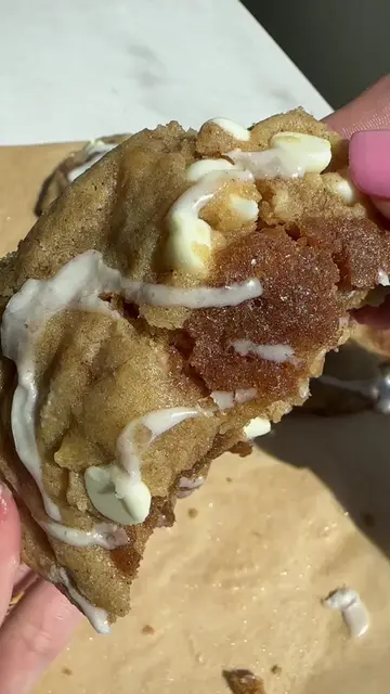 The cookie you need with your morning coffee ☕️🤍 These Cinnamon Swirl White Cho