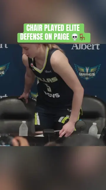 Paige was struggling to get around the chair after the postgame presser 🤣 (via 