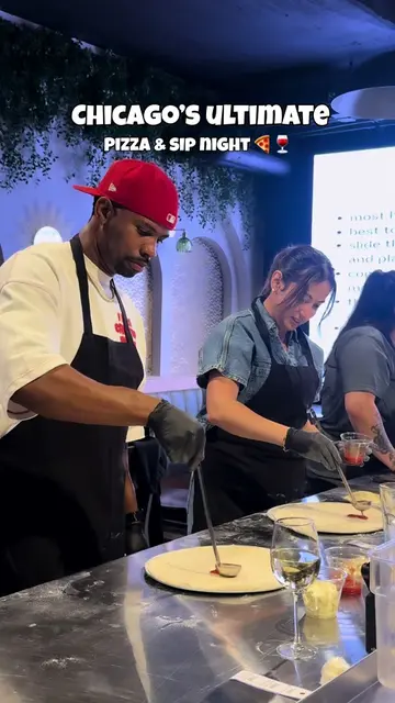🍕🍷 Pizza night just got a whole lot better! Make your own pizza, sip on your f