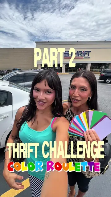 Sister thrift challenge Color Roulette Edition PART 2 🌈 Vote your favorite outf