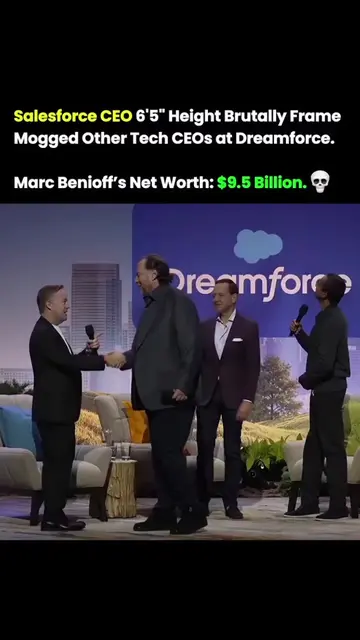 6'5" + $9.5 BILLION + CEO of Salesforce = INSANE AURA. 🗿🔥  SALESFORCE CEO MARC