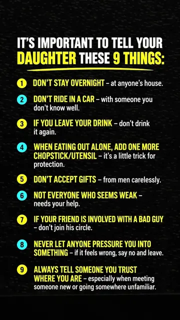 🛡️ 9 Things Every Daughter Should Know About Safety #SafetyTips #LifeAdvice #Pa