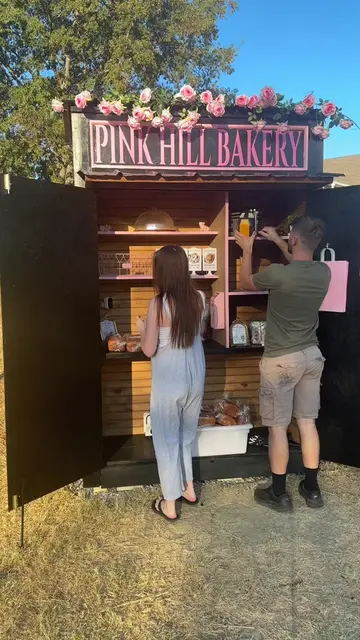 Day 2 opening my farm stand  Come stock my little roadside bakery with me 🎀 Fro
