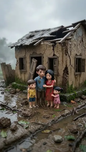 Broken Mud Home to Dream Bungalow 🏠✨#ai #creatorsearchinsights #miniature #asmr