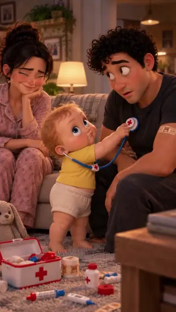 Funnyboy checking his dad BP cute video ❤👼 #aicartoon #cartoonforkids #kids #xy